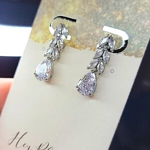 Tear drop CZ like earrings